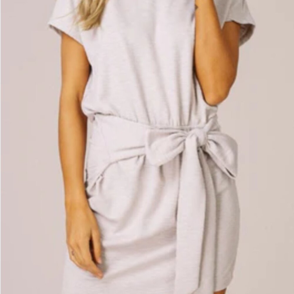 Tie Waist Ribbed Dress